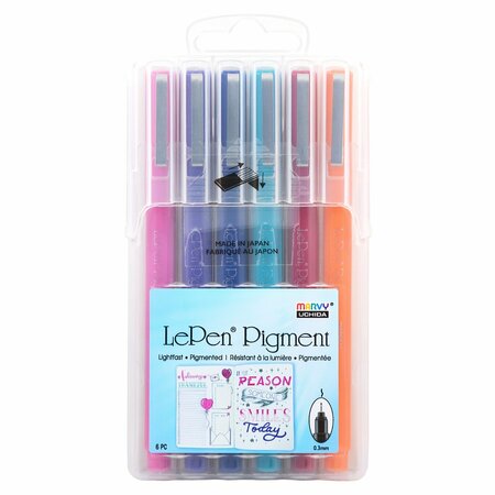 MARVY UCHIDA LePen Pigment Pens, Jewel Colors, 6PK UCH49006B